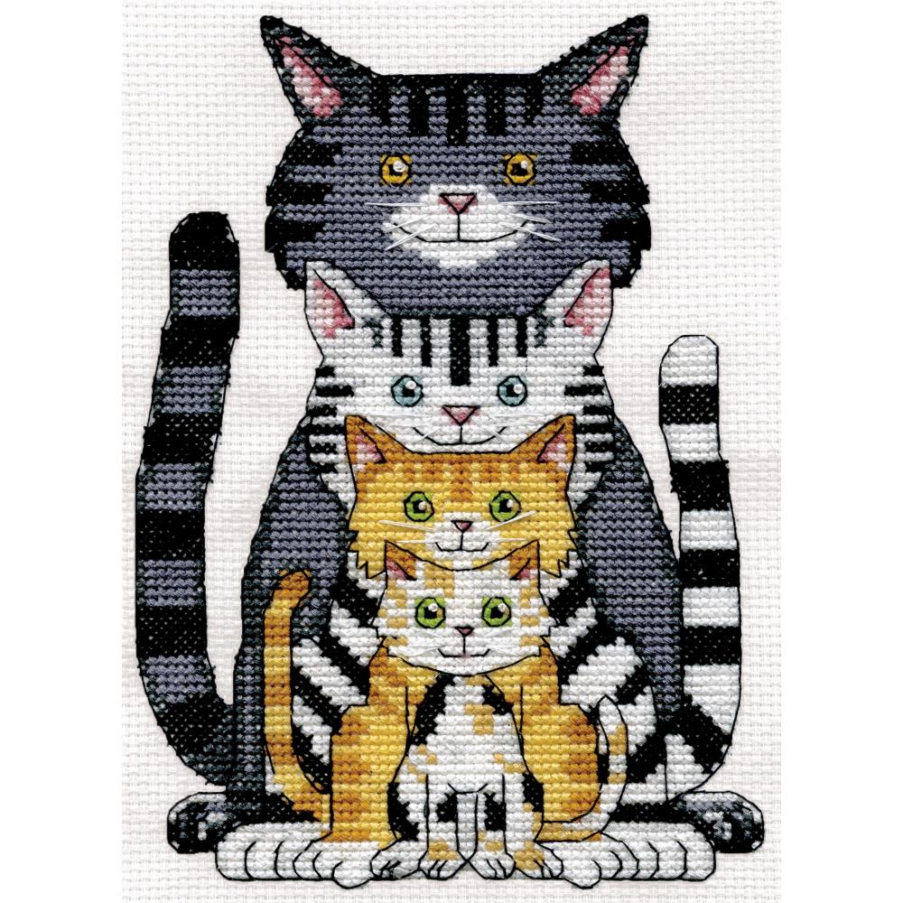 Cat Family Counted Cross Stitch Kit